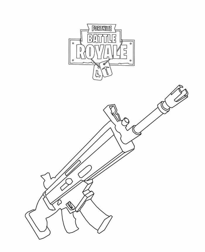 Fortnite Rifle Scar Coloring Page