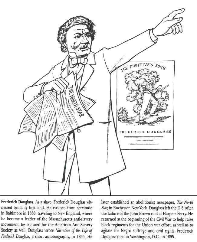 Fredrick Douglass Black History Month Coloring Pages