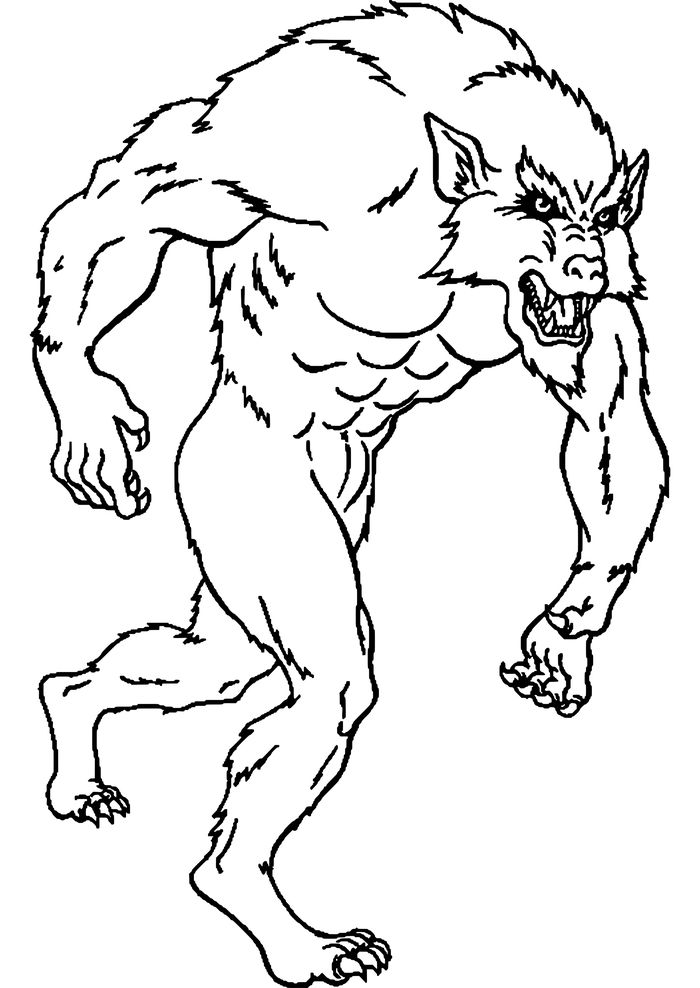 Free Adult Coloring Pages Printable Werewolf