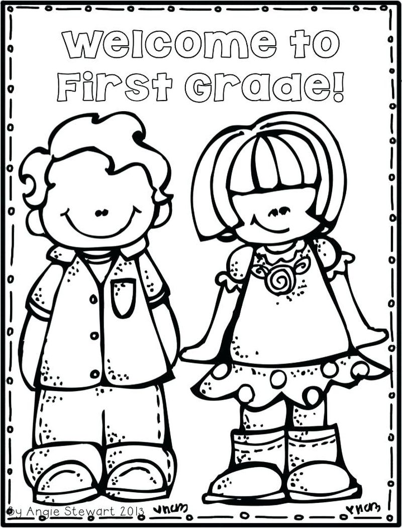 welcome to first grade coloring page