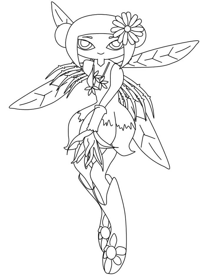 Free Cartoon Fairy Coloring Page