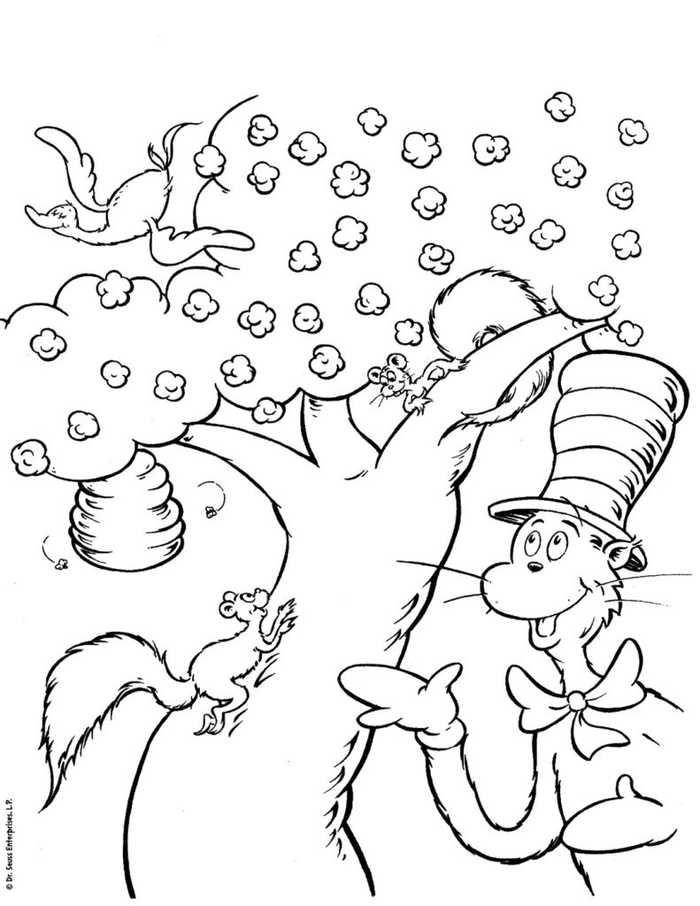 Free Cat In The Hat Coloring Pages 1