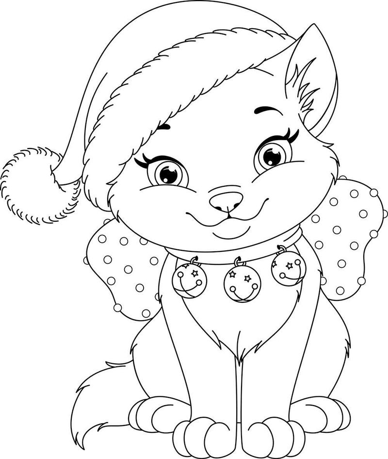 Free Christmas Coloring Pages Hello Kitty