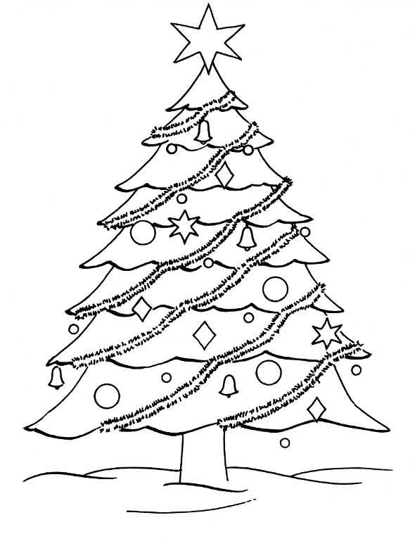 Kostenlose Weihnachtsbaum-Malvorlagen