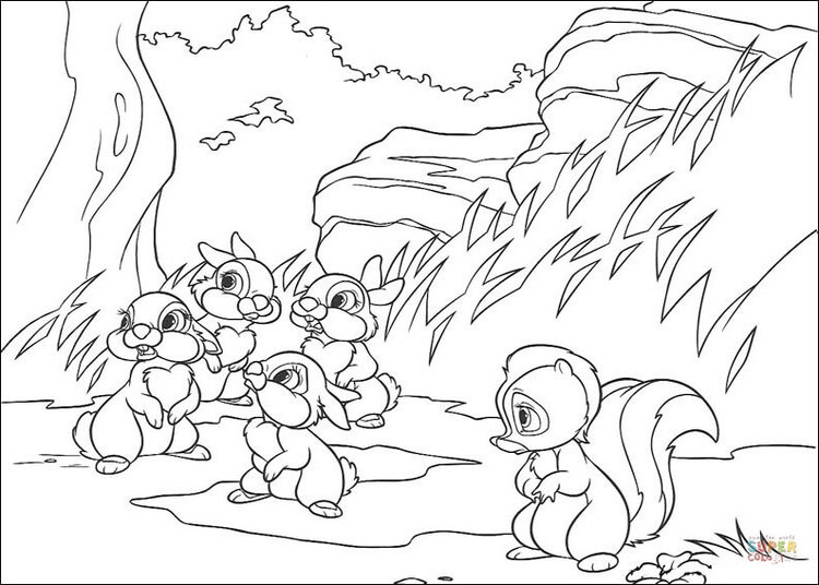 Free Coloring Pages Bambi And Friends