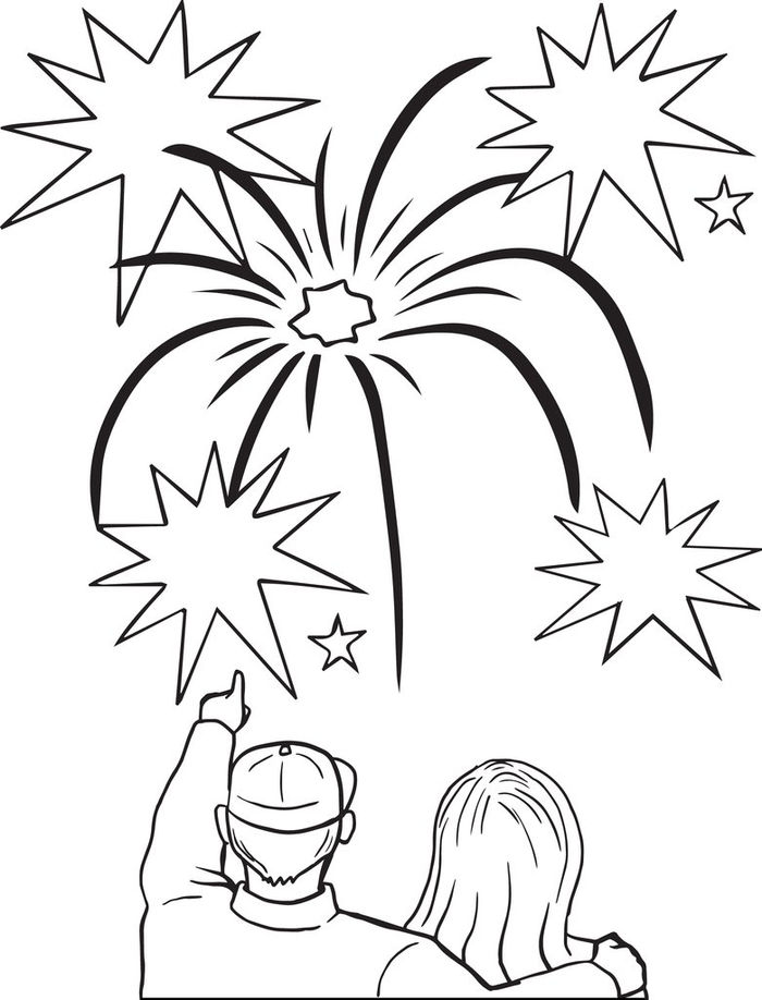 Free Coloring Pages Fireworks