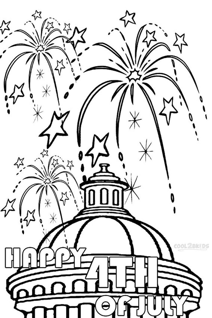 Free Coloring Pages Fourth Of July Fireworks