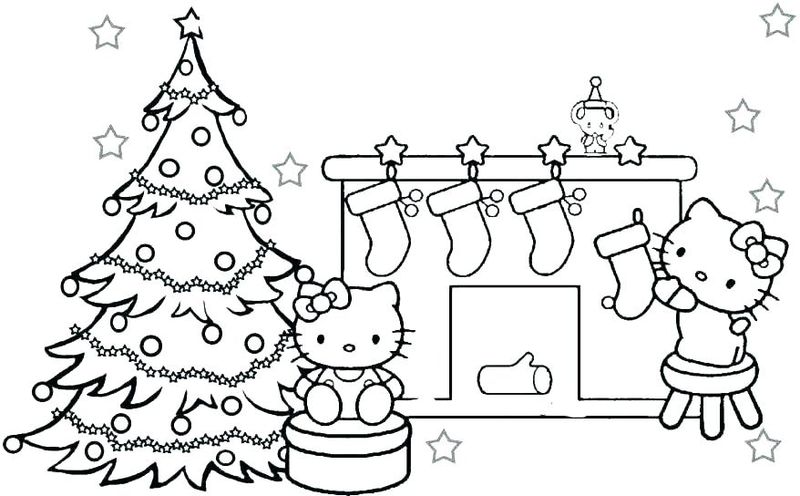 Free Coloring Pages Hello Kitty Christmas