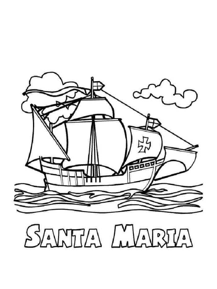 Free Columbus Coloring Pages Santa Maria
