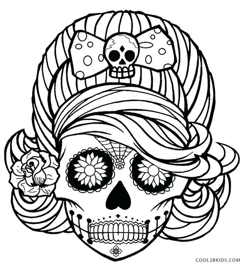 Free Day Of The Dead Coloring Pages