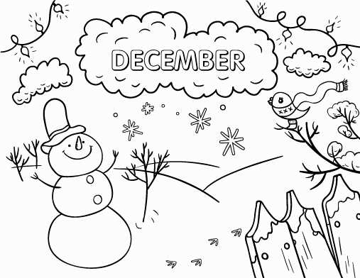 Free December Coloring Pages Printable