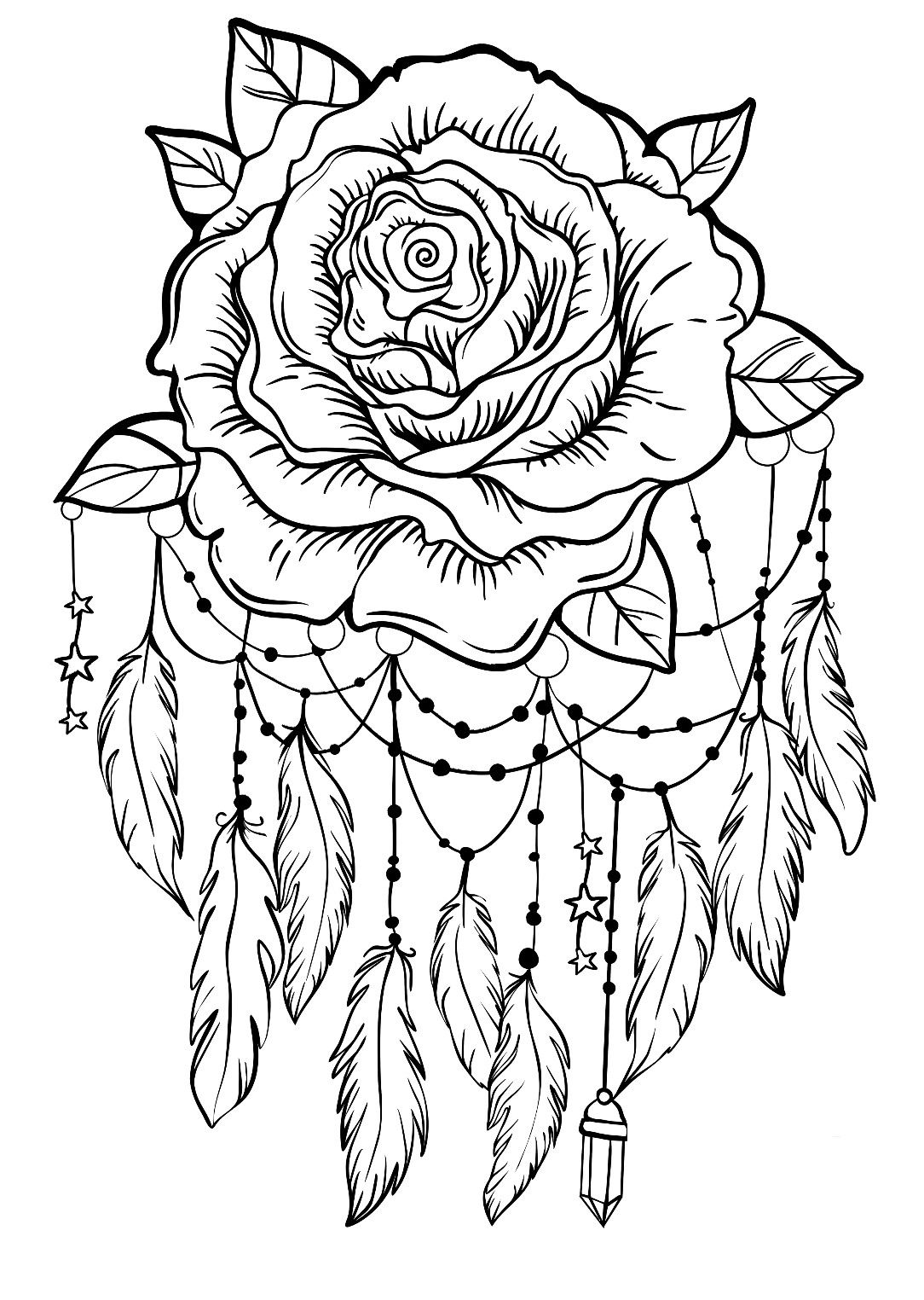 free dream catcher coloring pages for adults