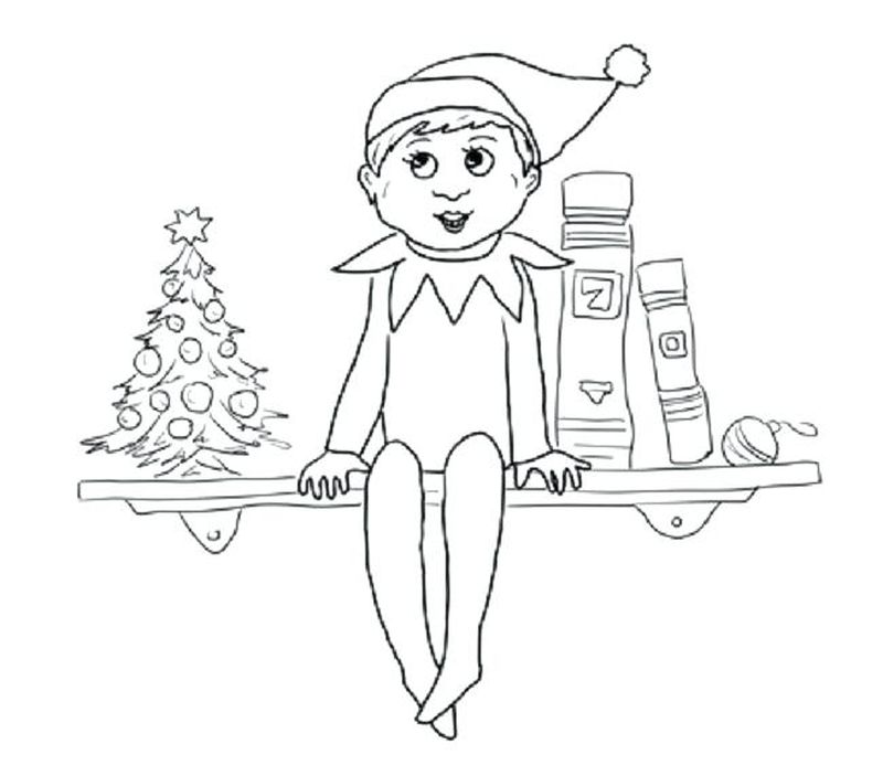 Free Elf On The Shelf Printable Coloring Pages