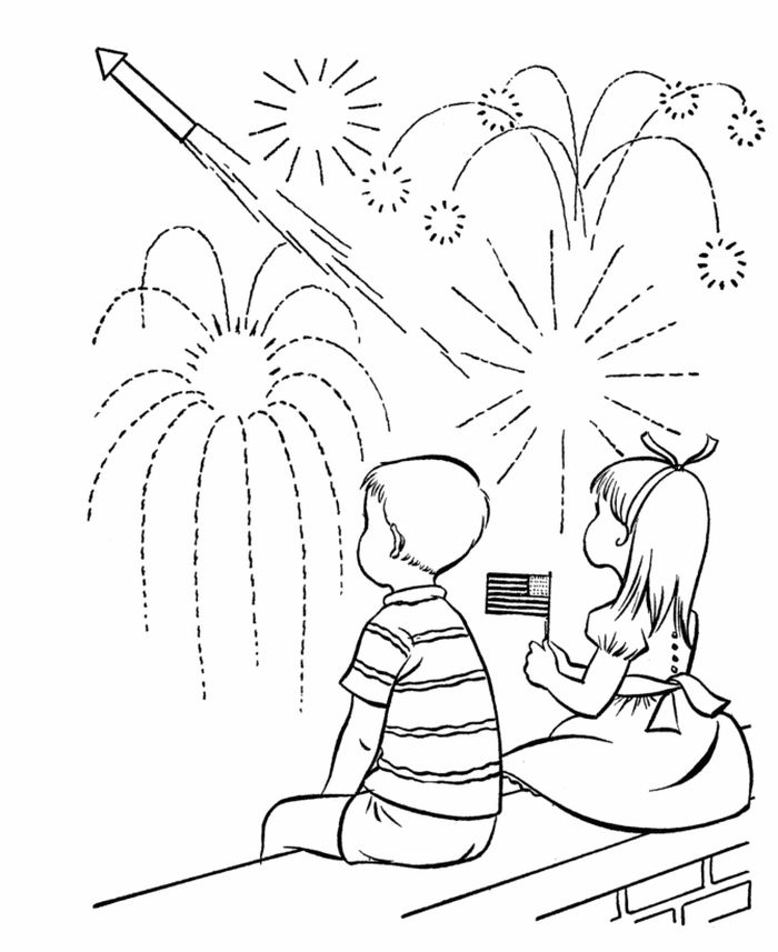 Free Fireworks Coloring Pages