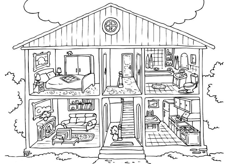 Free House Coloring Pages For Kids