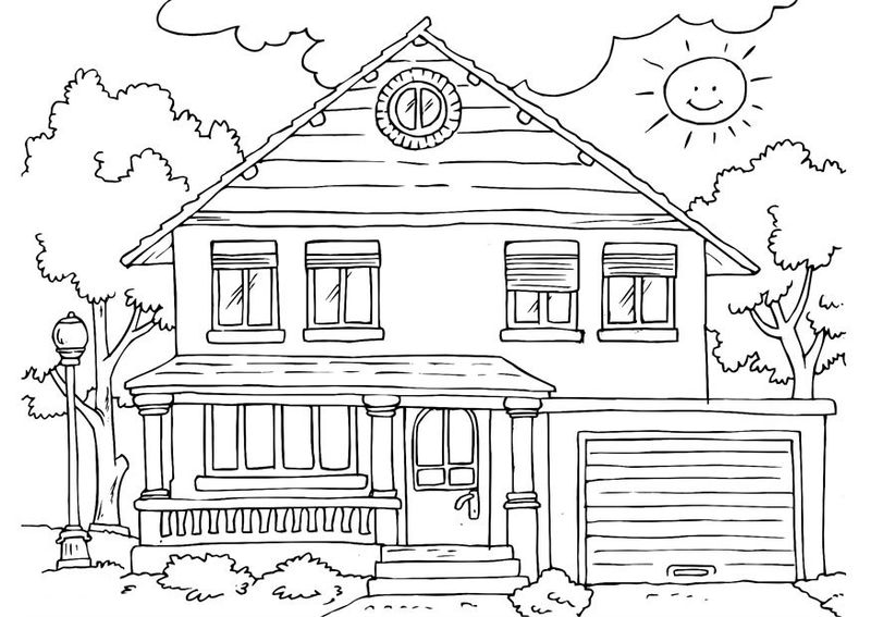 Free House Coloring Pages
