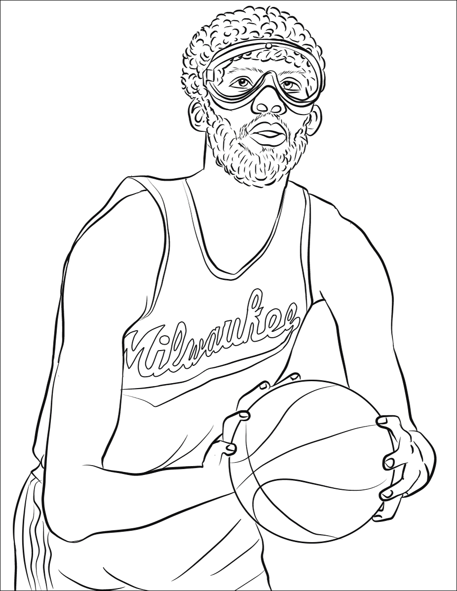 free kareem abdul jabbar coloring page