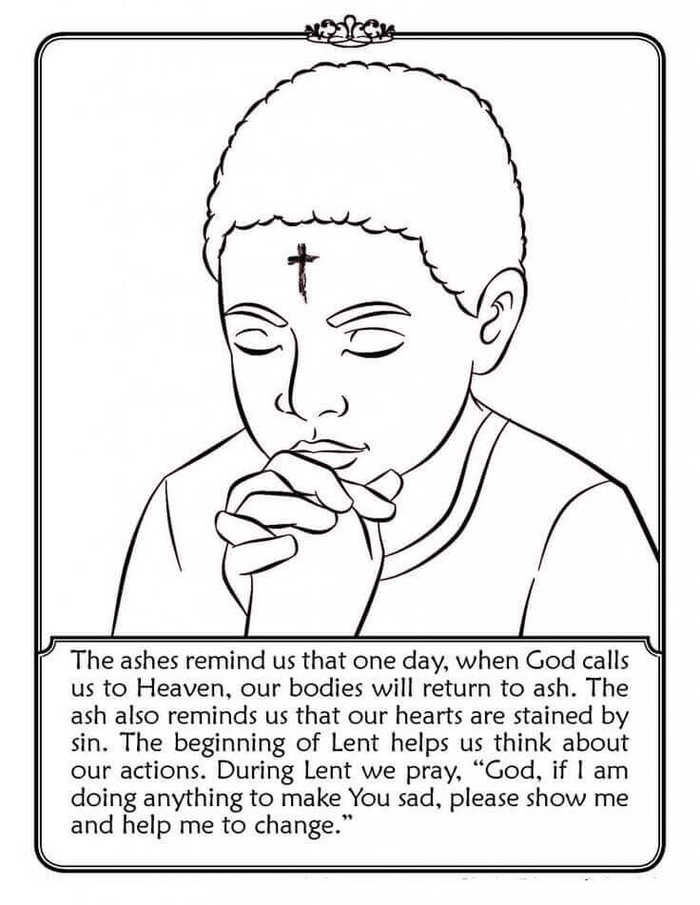 Free Lent Coloring Pages Of Ash Wednesday