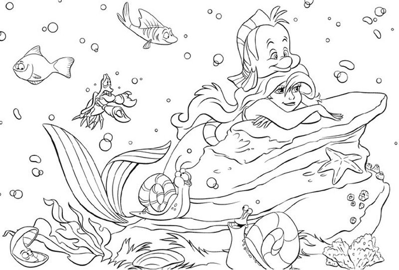 Free Little Mermaid Coloring Page