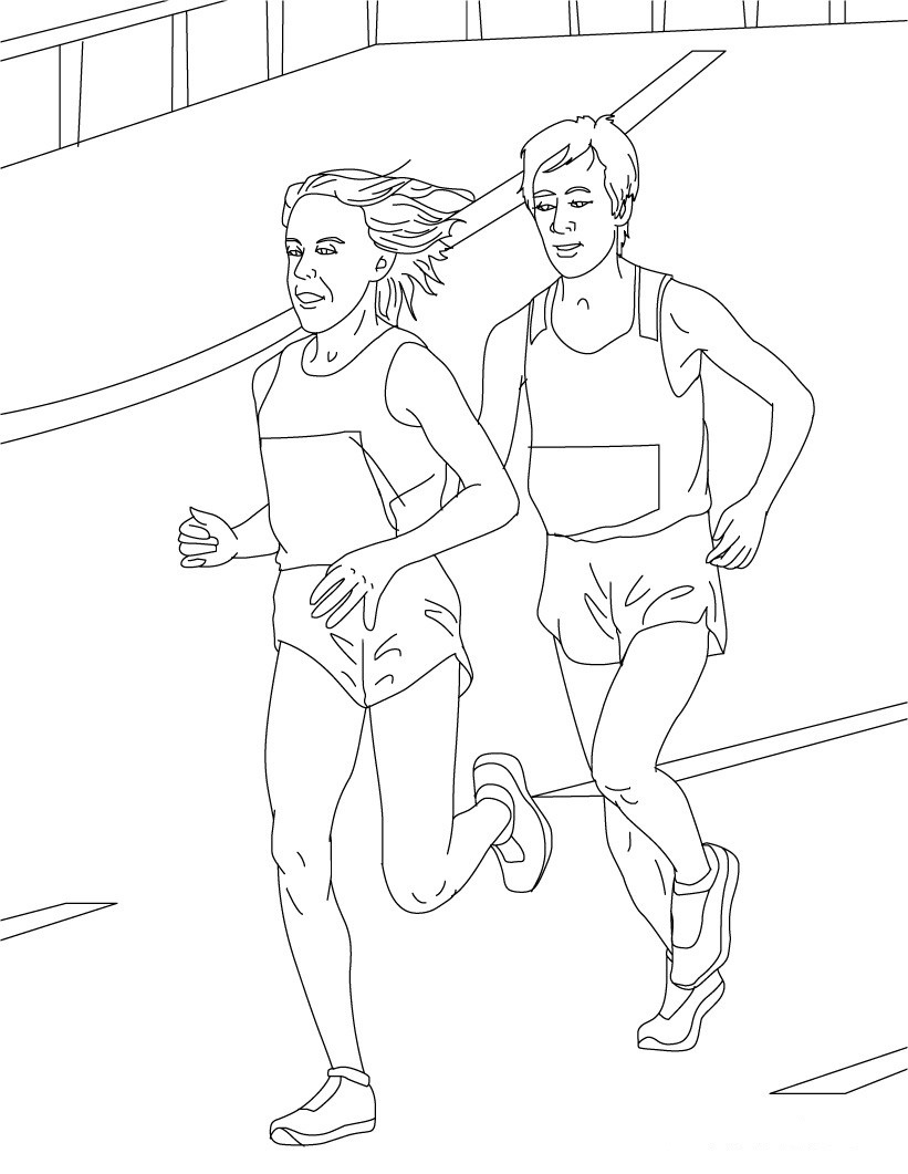 free marathon running coloring pages