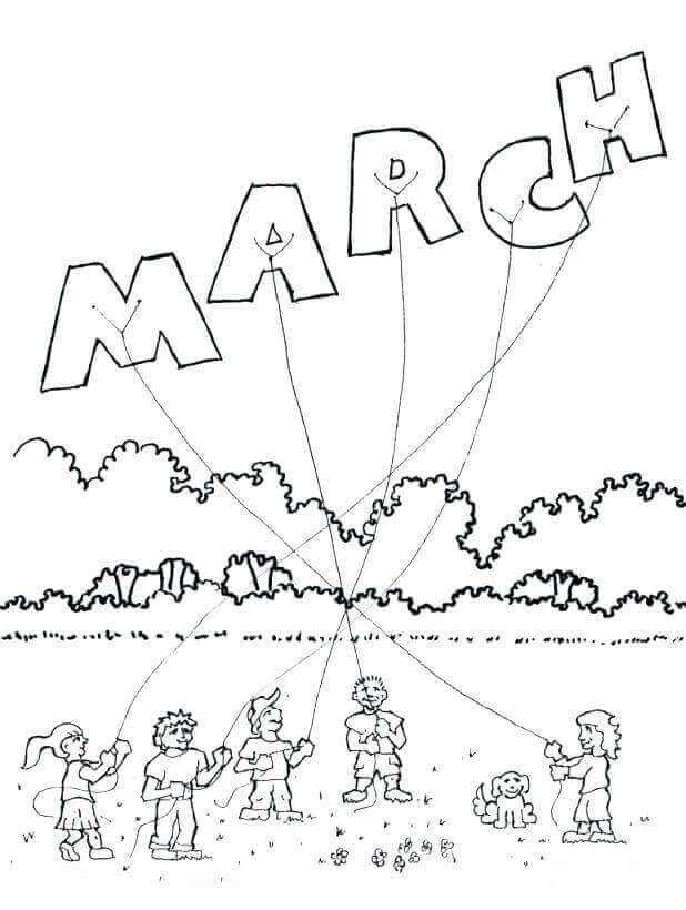 Free March Month Coloring Pages