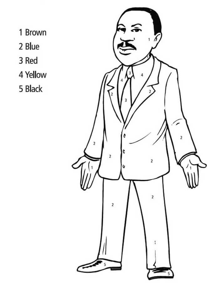 Free Martin Luther King Jr Color By Number Coloring Pages
