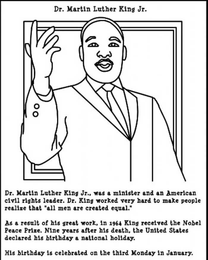 Free Martin Luther King Jr Coloring Sheets