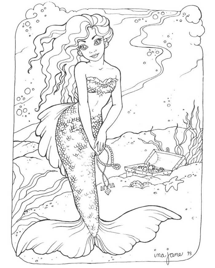 Cool Mermaid Coloring Pages PDF To Spend Your Free Time At Home ...