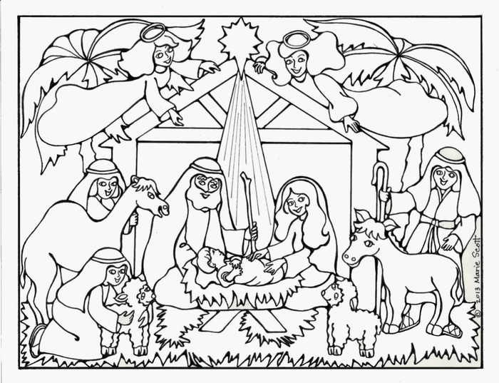 Free Nativity Scene Coloring Pages