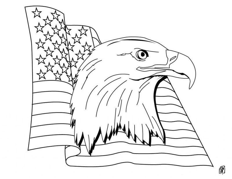 Free Patriotic American Flag Coloring Pages