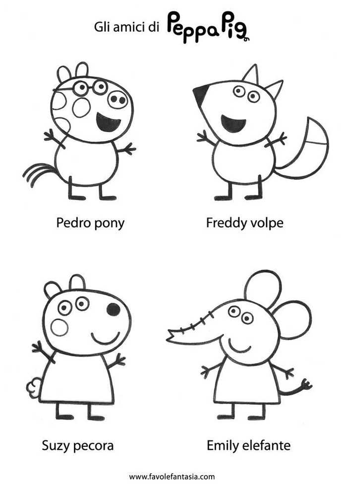 Free Peppa Pig Characters Coloring Pages