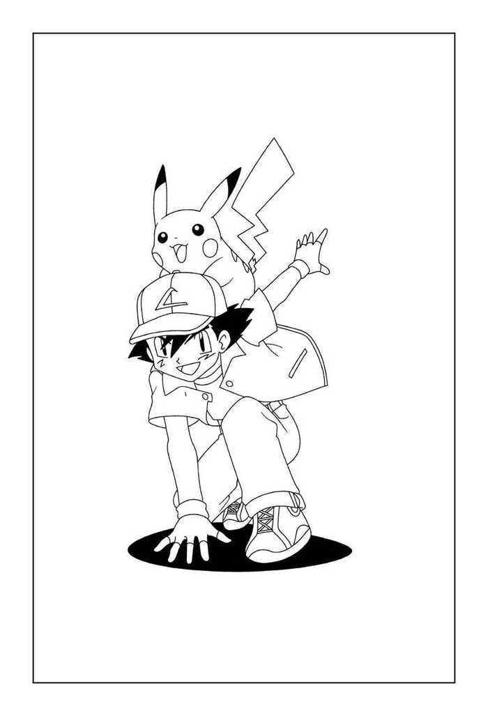 Free Pikachu Coloring Pages Ash And Pikachu