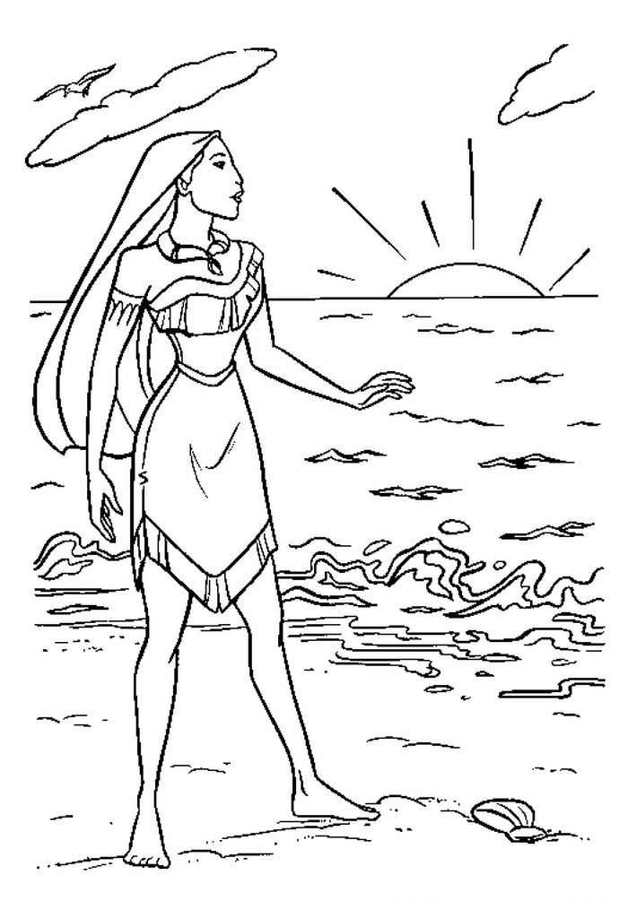 Free Pocahontas Disney Coloring Pages