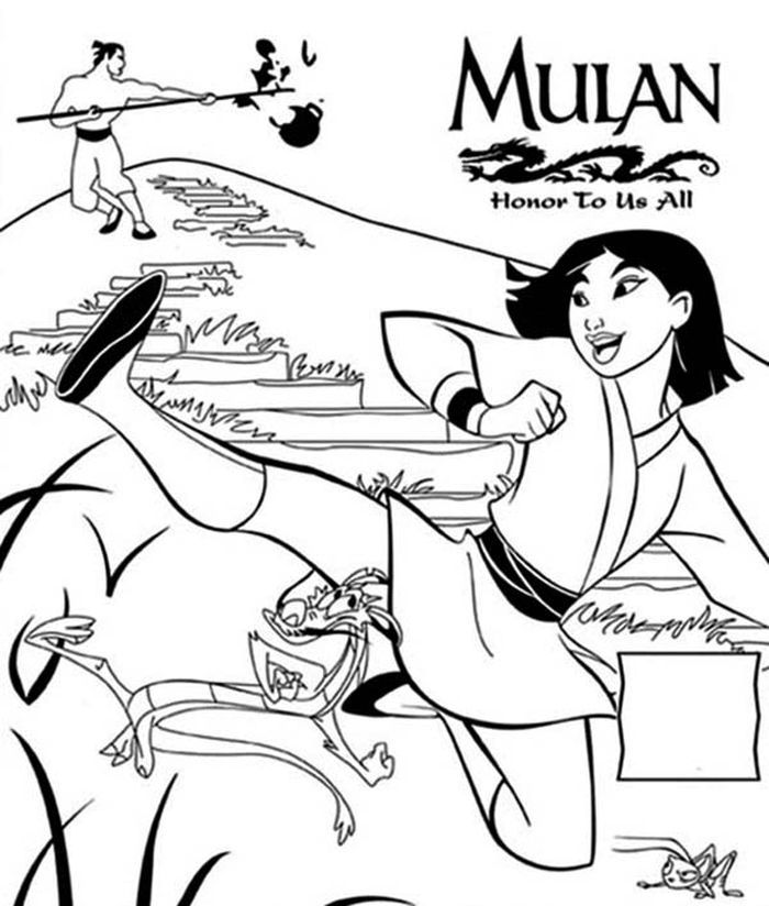 Printable Mulan Coloring Pages PDF - Coloringfolder.com