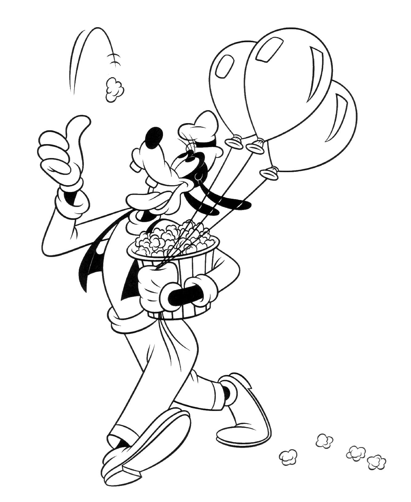 coloring book pages of goofy