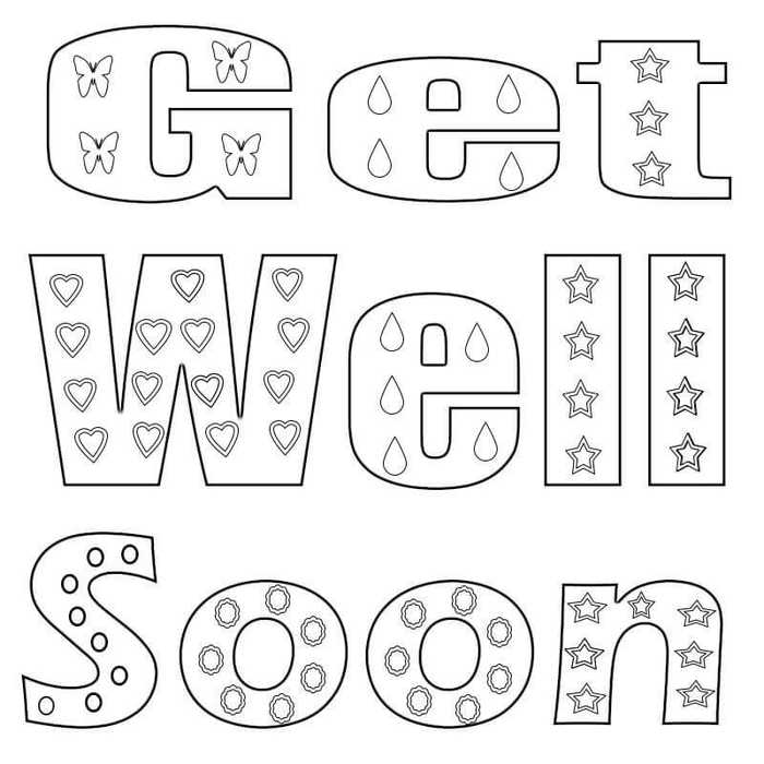 Free Printable Get Well Coloring Page