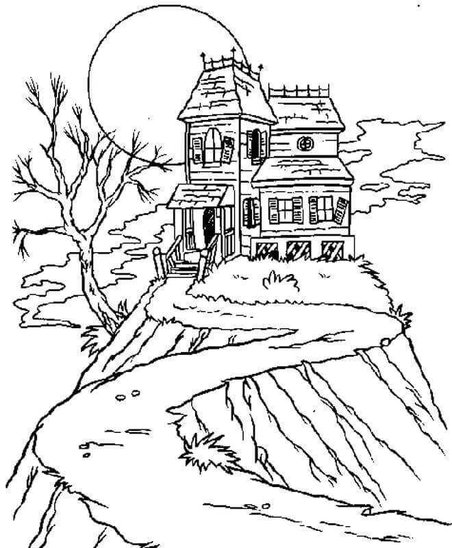 Free Printable Haunted House Coloring Pictures
