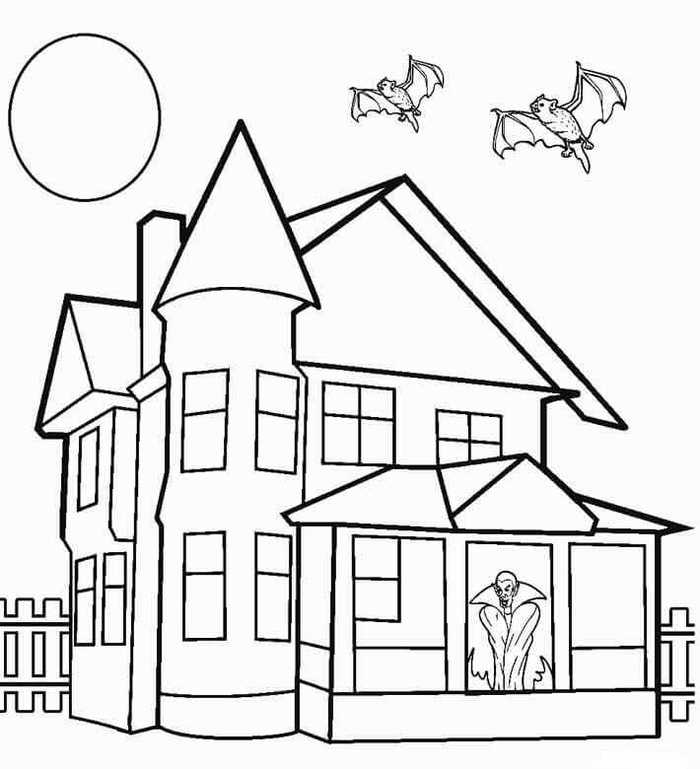 Free Printable Haunted House Coloring Sheets