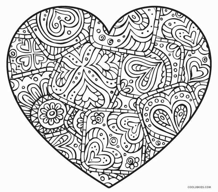 Printable Heart Coloring Pages PDF - Coloringfolder.com