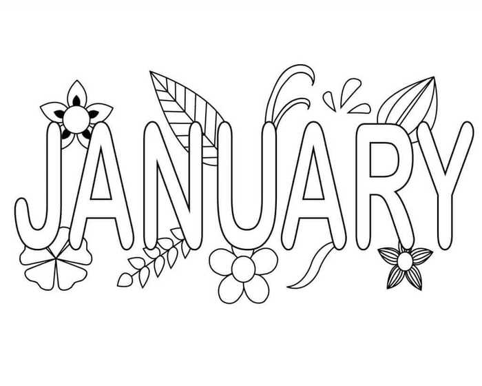 Free Printable January Month Coloring Pages