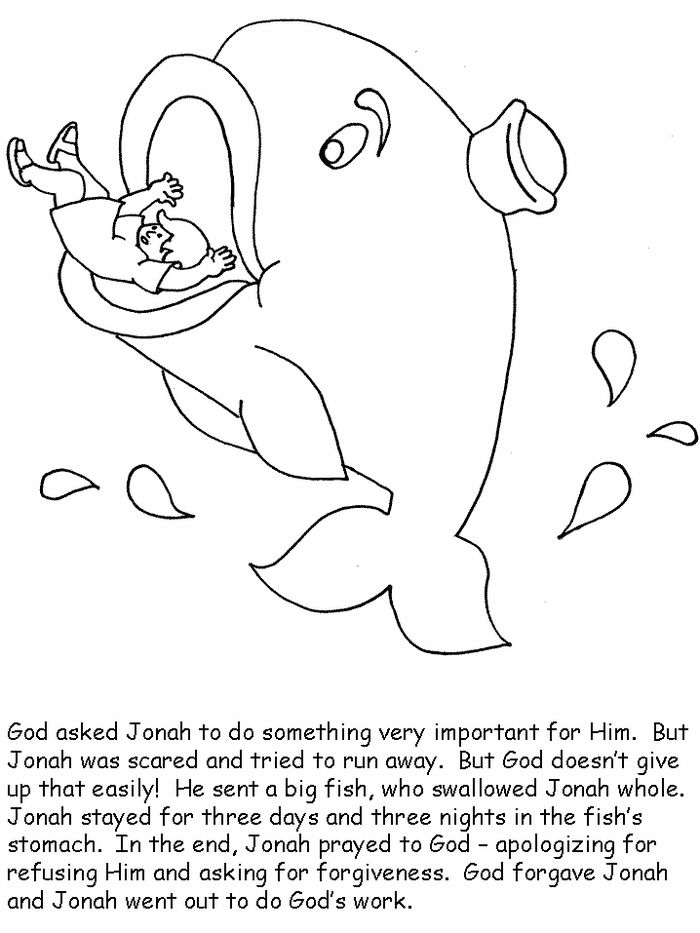 Free Printable Jonah And The Whale Coloring Pages