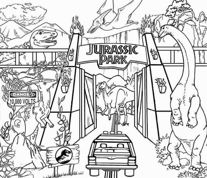 Free Jurassic Park Coloring Pages PDF - Coloringfolder.com