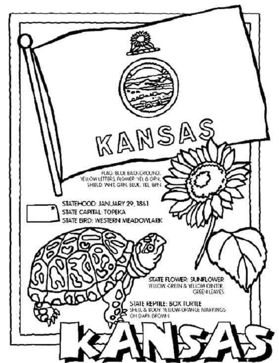 Free Printable Kansas Day Coloring Pages
