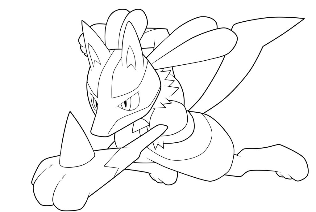free printable lucario coloring pages