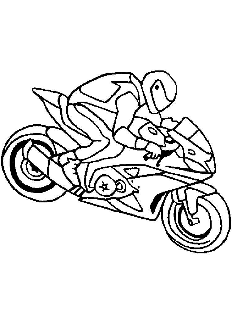 free printable motorcycle racing coloring pages