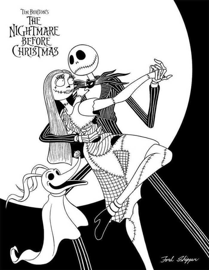 Nightmare Before Christmas Coloring Pages PDF 