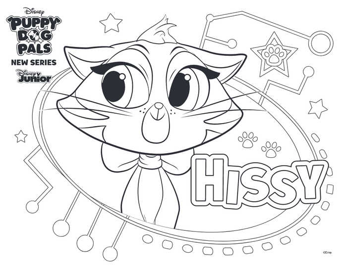 Free Printable Puppy Dog Pals Coloring Pages Hissy