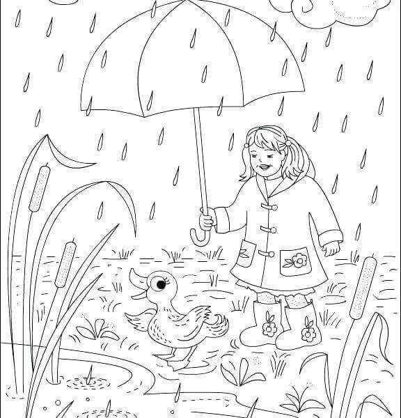 Free Printable Rain Coloring Pages