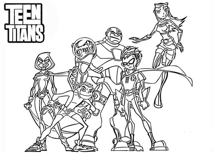 Free Printable Teen Titans Coloring Pages