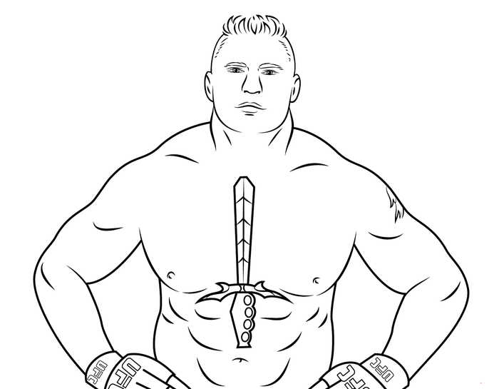 Free Printable Wwe Coloring Page Brock Lesnar